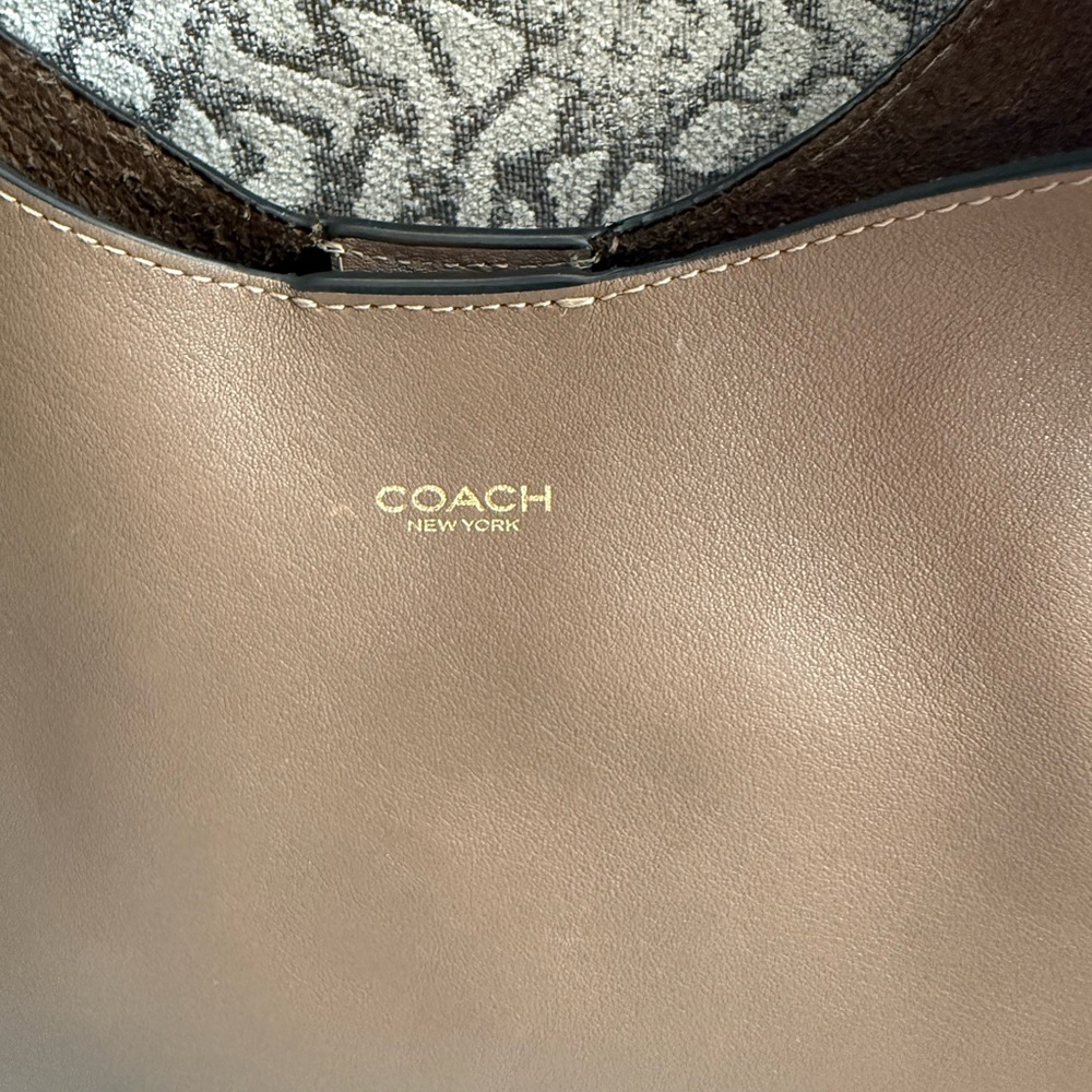 Coach  Brooklyn 28 Leather Bag - Stone - Picture 2 of 10
